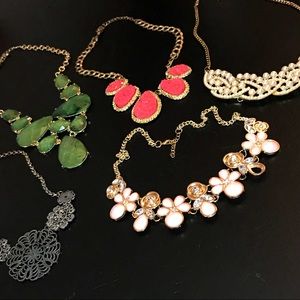 SET 5 Statement Choker Beaded Collar Necklaces